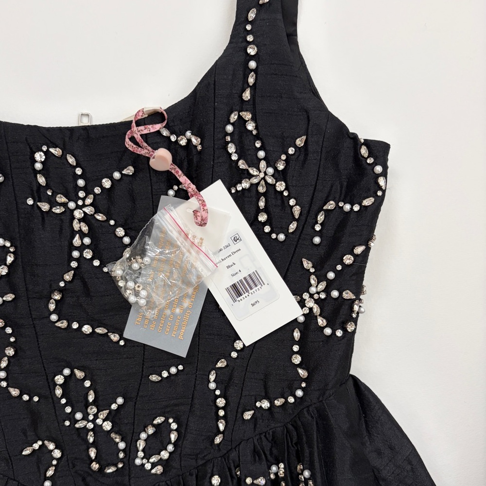 NWT w/flaw LoveShackFancy Brookhaven Embellished Mini Dress - Picture 8 of 10